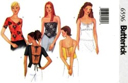 6596 COOL BACK TIED STRAPLESS/SS/STRAPPY  TOPS PATTERN 6-10